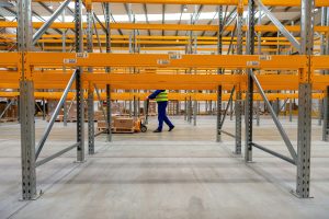 Racking that has been cleared of products for a warehouse racking inspection