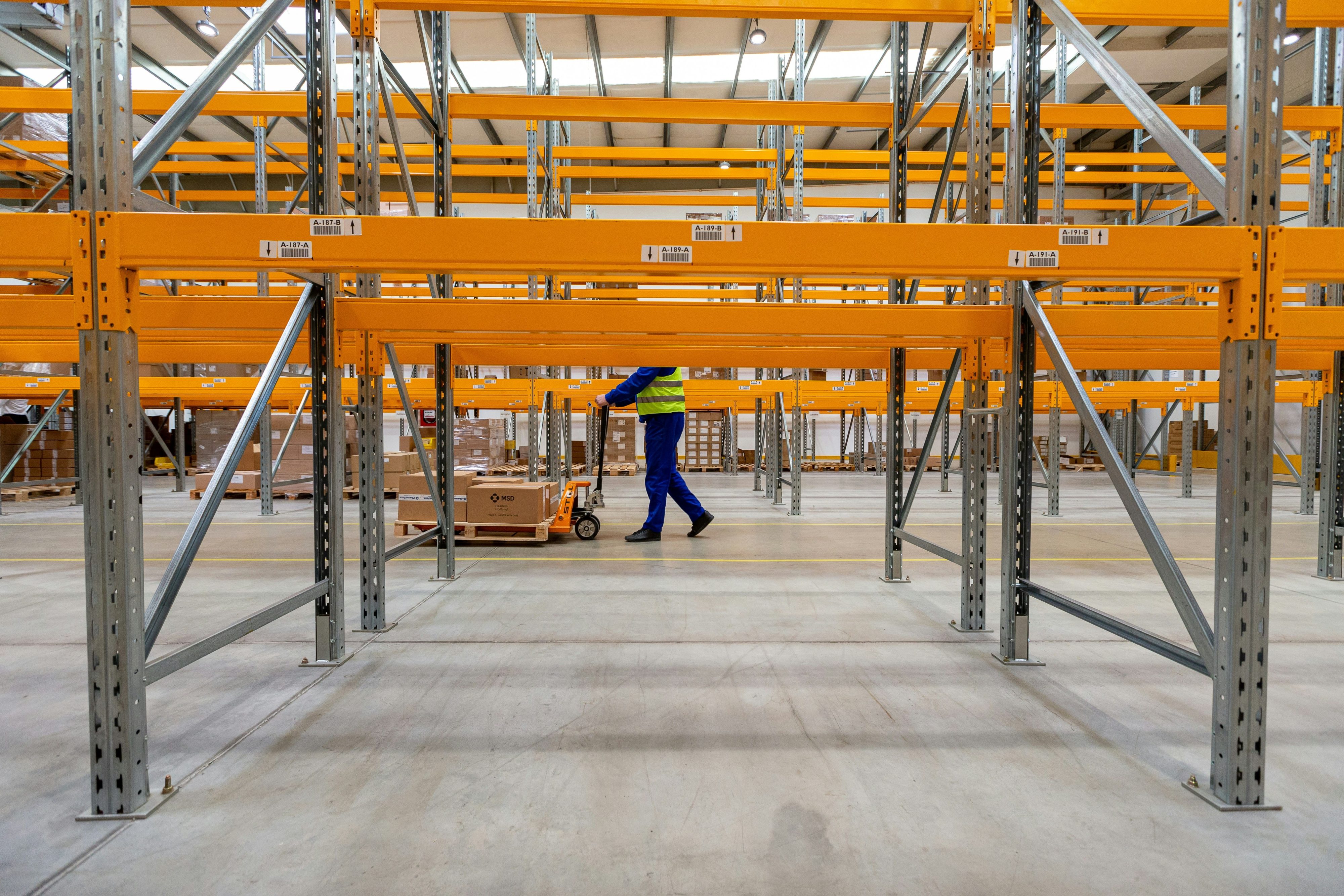 Racking that has been cleared of products for a warehouse racking inspection