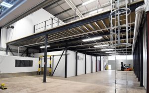 Mezzanine flooring installed in a Walsall warehouse by mezzanine company Teepee Materials Handling